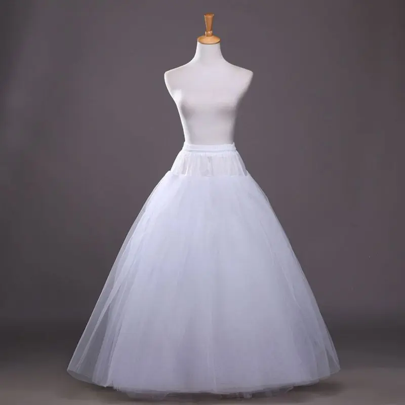 4-layer Hoop-free Long Half Skirt Petticoat Bridal Wedding Dress Lined Ladies Women Party Dresses Role-playing Lining