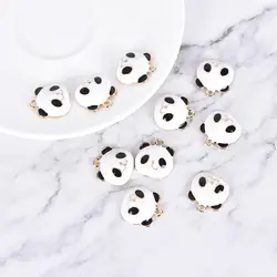 10 шт./компл. симпатичные панды животные сплав эмалированная подвеска самодельные ювелирные украшения подарок ручной работы браслет