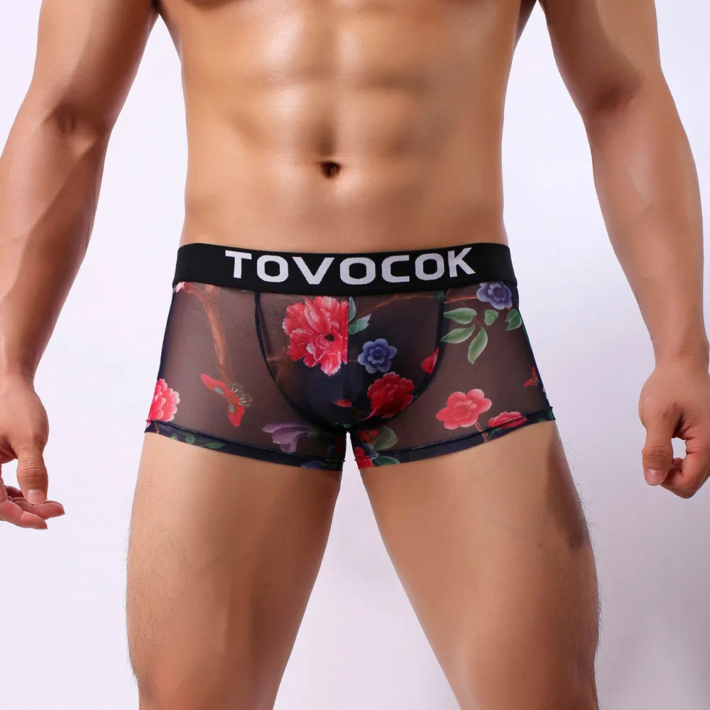Men's Underwear Boxer Shorts Underpants Transparent Bulge Pouch Soft Panties Sexy Boxershorts Underpants Underwear Mens Boxers