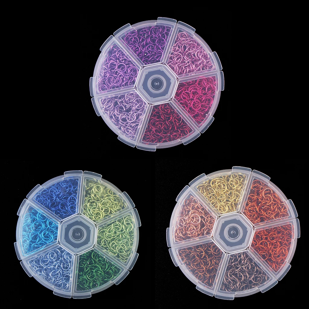 3 Boxes Multicolor Aluminum Wire Open Jump Rings Mixed Color Jewelry Making Accessories