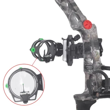 

Single Pin Sight Compound Bow Sight Fine-Tuning Up Down Left Right with 4x Lens for Right Hand User Hunting