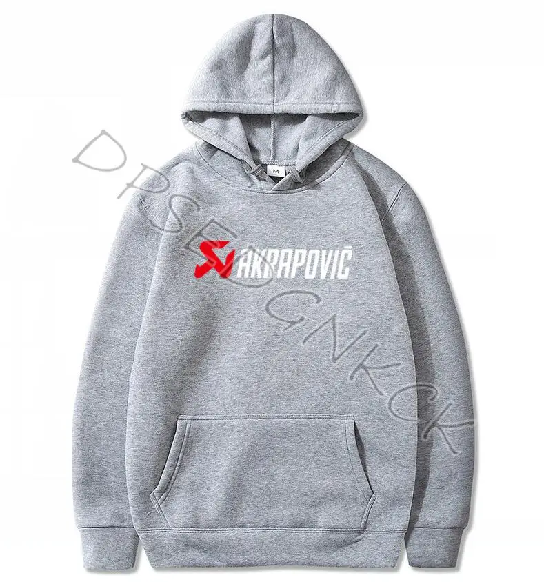 Серый CAMISETA AKRAPOVIC выхлопные мотоциклетные толстовки для мотокросса CAMICIA CHEMISE HEMD брендовая одежда для мужчин и wo Мужская Толстовка Топы AO-108 - Цвет: Серый