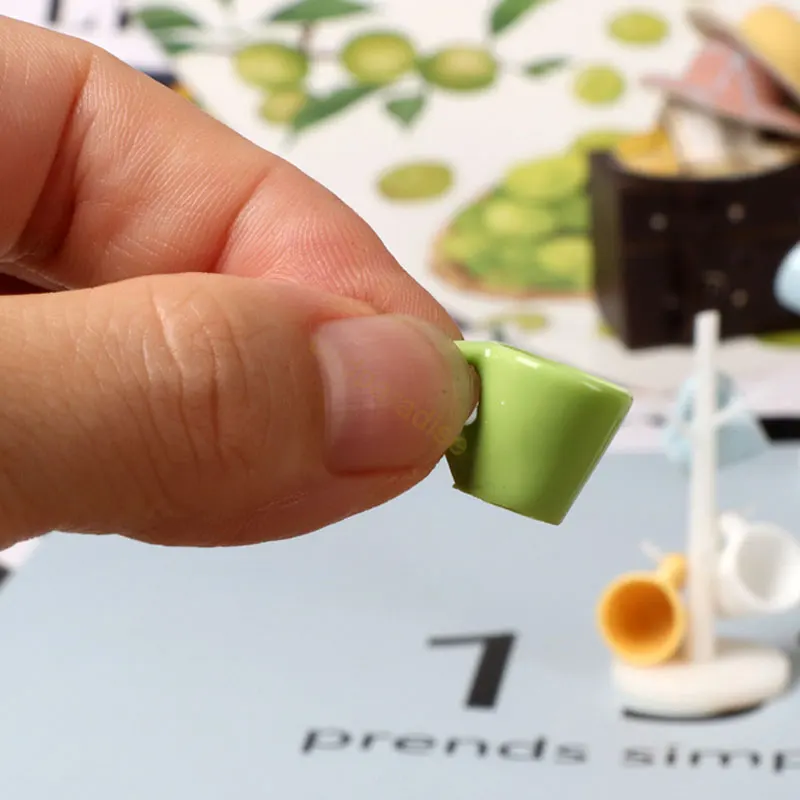 Dolls Miniature Accessories Mini Tea Cup Set Rack Cup Holder Model Pretend Play Kitchen Furniture for Barbie Ob11 Dollhouse Deco 3