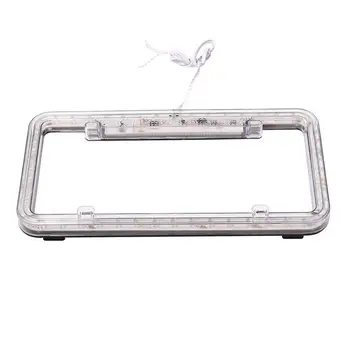 

Universal 12V White Red Blue 54 LED Light Car Front Rear Number License Plate Frame Cover Auto Car Styling 12.5"x 6.3"