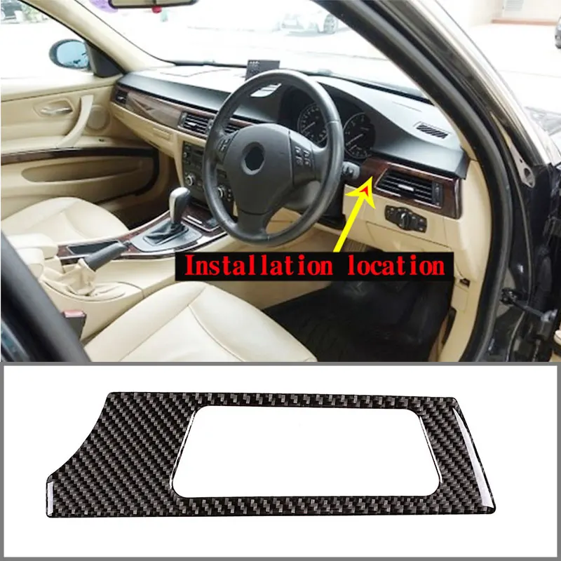 

For BMW E90 E92 3 Series 2005-2012 Real Carbon Fiber Driver Side Air Conditioning Frame Stickers Right Hand Drive Accessories