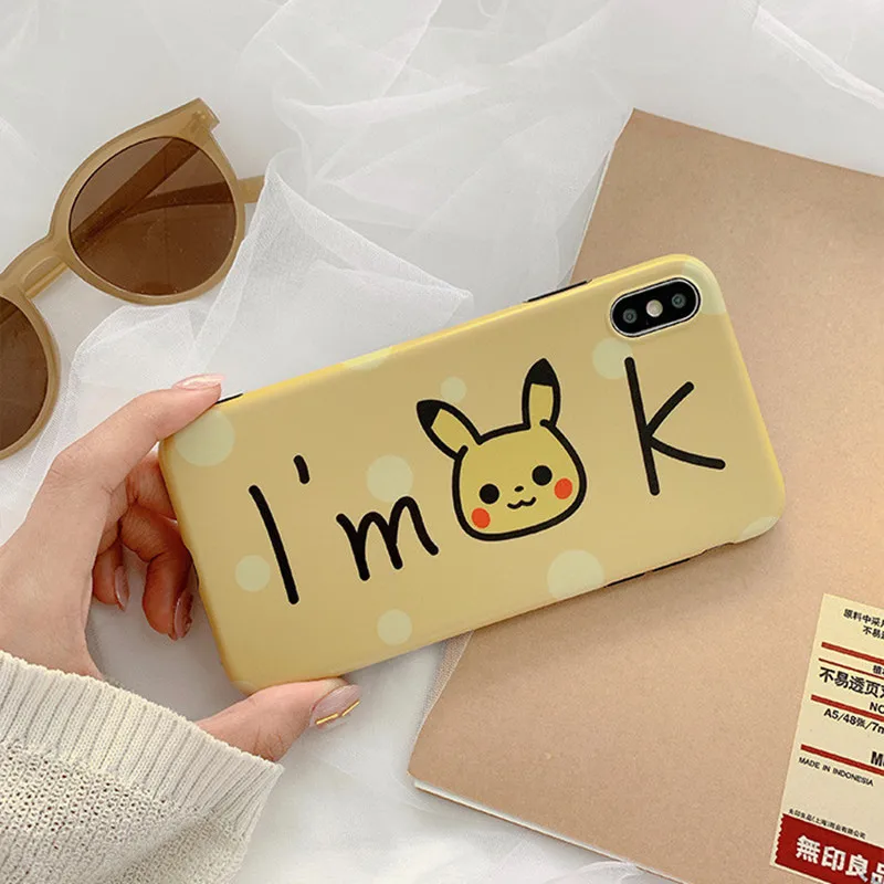 

Anime Pikachue Pokemons Go cute Phone case for coque iPhone 7 7 Plus 8 6s Plus XS max case for cover iPhone 7 silicone case X XR