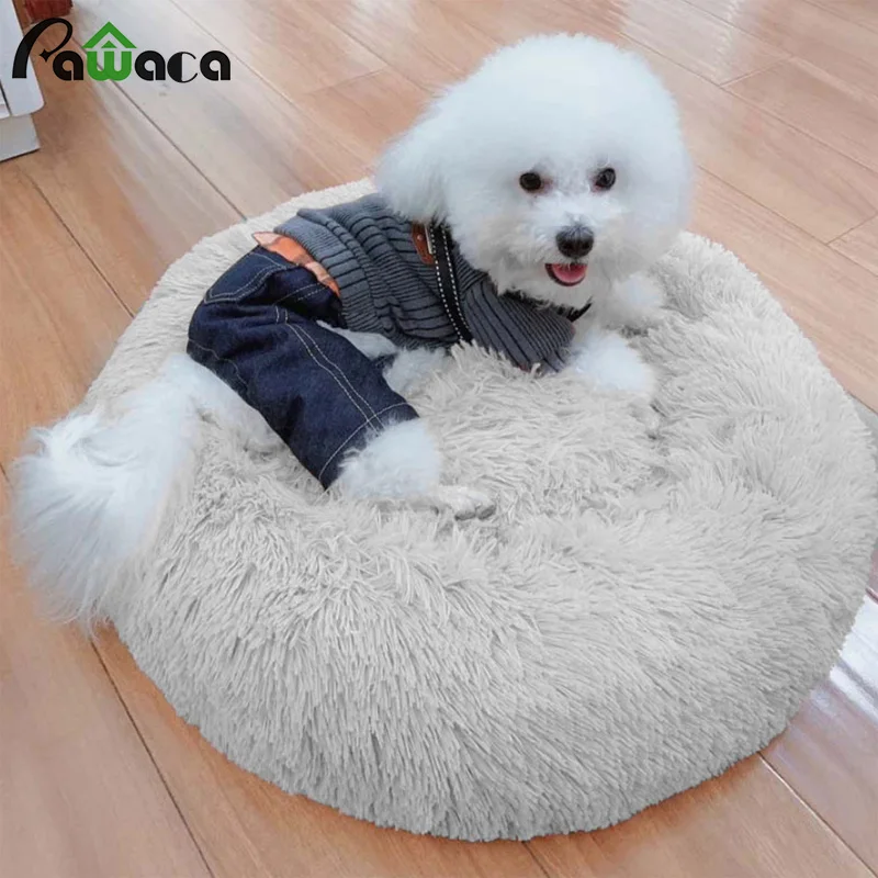 

Round Dog Bed Washable long plush Dog Kennel Cat Hous Winter Warm Kennel Super Soft Cotton Mats Sofa For Cat Puppy S/L size pet