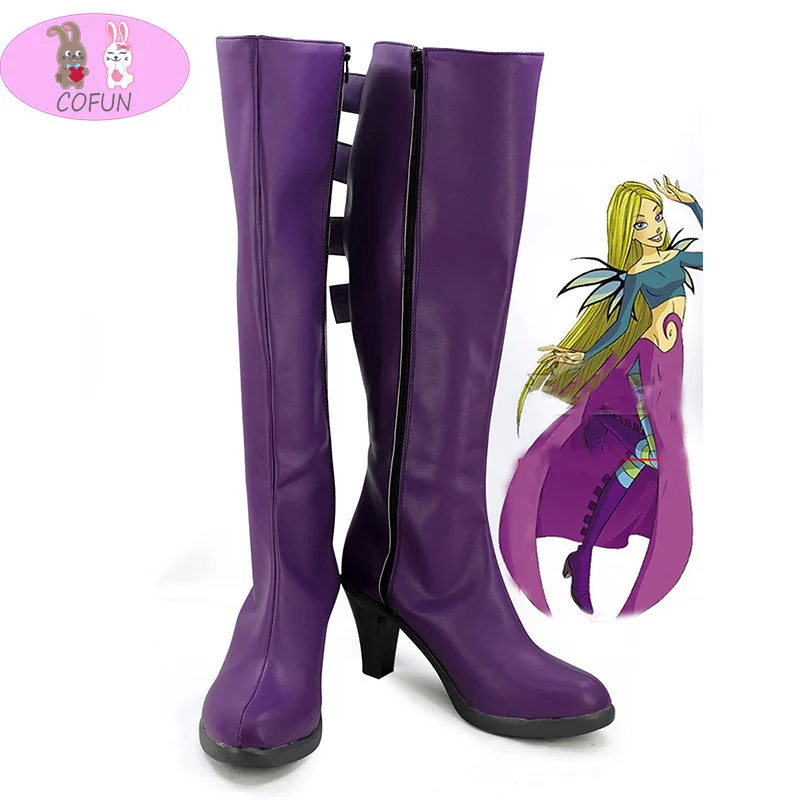 

Длинные ботинки COFUN W.i.t.c.h Witch Cornelia Hale для косплея, фиолетовые ботинки, изготовленные на заказ