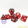 Bescon New Moonstone Dice Maroon, Polyhedral Dice Set of 7 4