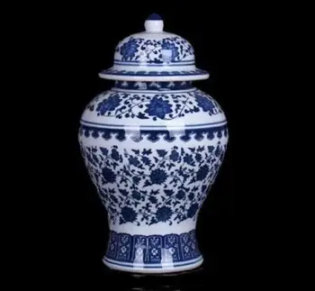 

Details about Chinese blue and white vase hand-painted ceramic crafts retro Canister