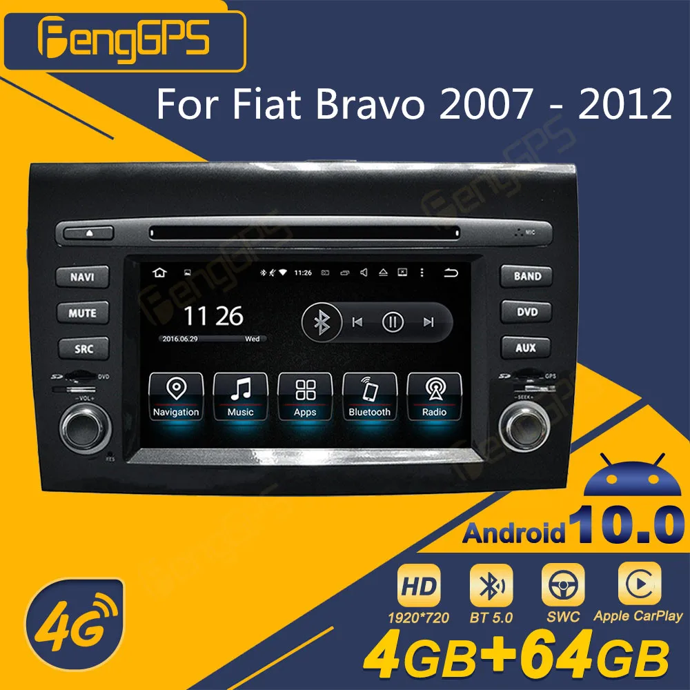 

For Fiat Bravo 2007 - 2012 Android Car Radio 2 Din Stereo Receiver Autoradio Multimedia DVD Player GPS Navigation Head Unit