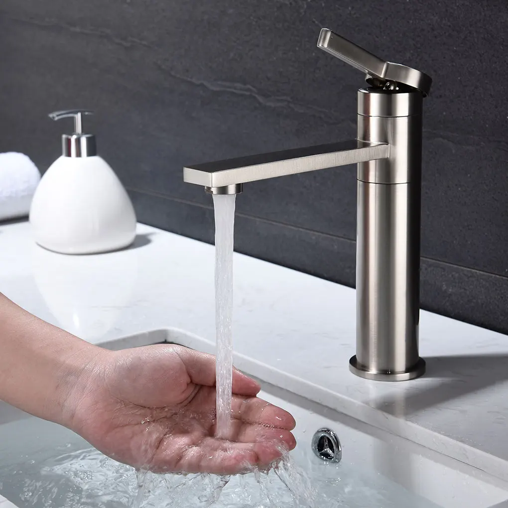 

360-Degree Rotating Bathroom Basin Sink Faucet Single Handle Lavatory Small Kitchen Stainless Steel Faucet