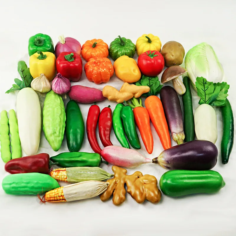 Artificial Simulation Food Vegetables Model Fake Pepper Carrot Corn Fruit Photography Props Room Home Wall Hanging Decor food model food photography props kitchen food toys vegetable ornaments