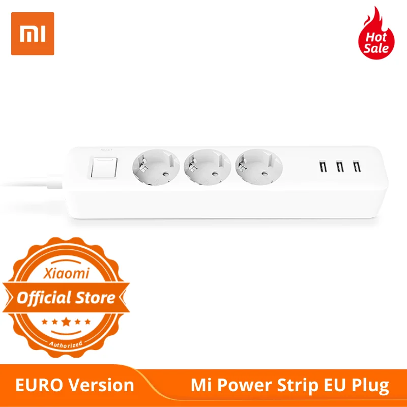EURO Version Mi Power Strip EU plug 3 USB 5V2A Fast Charge【 72 Hour Send Out 】 | Электроника