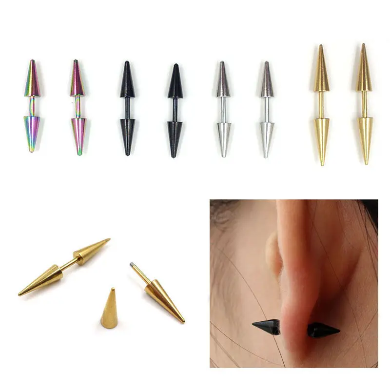 1 пара модные мужские женские серьги из нержавеющей стали с заклепками в стиле панк рок-жеребец