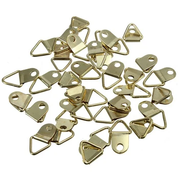 

20 pcs D-Ring Golden Wall Mount Hooks Hangers Brass Picture oil Painting Mirror Frame