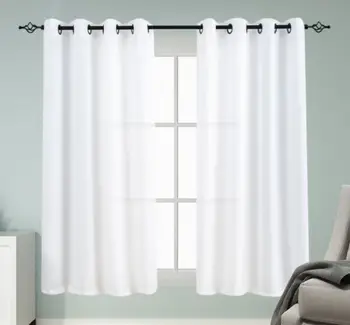 

Lychee Solid White Curtain Modern Tulle Curtains Voile Curtain for Living Room