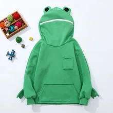 Crianças meninas meninos sapo hoodies 3d dos desenhos animados camisolas primavera outono 4 13 anos crianças roupas menino menina moda pulôver com capuz