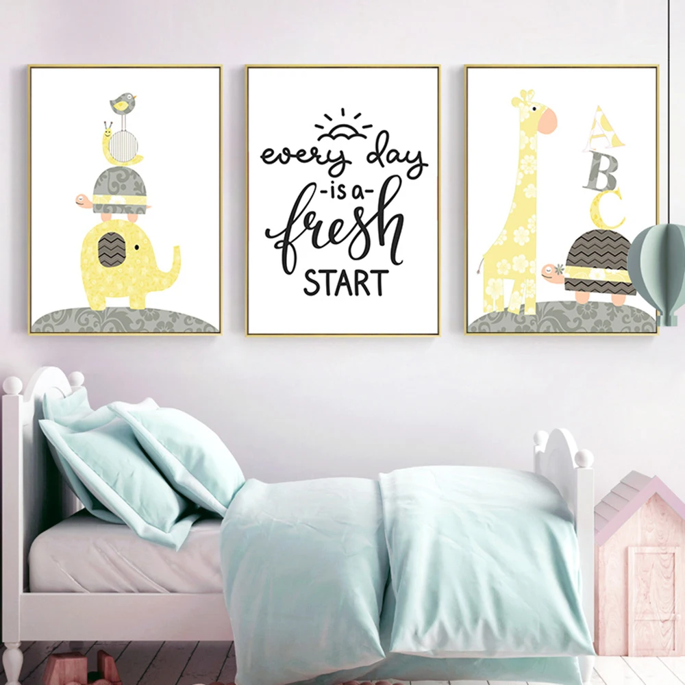 

Modern Animal Photo Canvas Painting Wall Pictures Baby Girl Boy Room Decor Scandinavian Home Decor