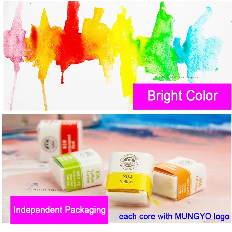 MUNGYO MWPH Professional Watercolor Paints 12/24/48 colors Pigment iron Packing Art Supplies