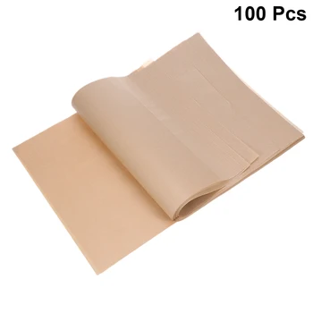 

100 pcs Parchment Papers Oil-Proof Non-Stick Baking Barbecue Sheets Liners Silicone Paper for Picnic Kitchen Air Fryer