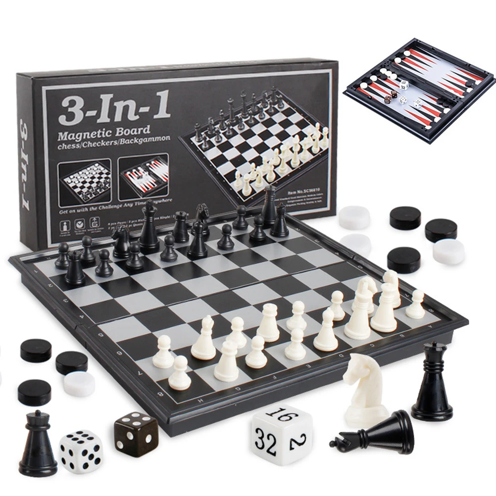 Brand Magnetic Chess Backgammon Checkers Set Folding Chess Portable  International Chess Board Game for Kids Toys Funny Gift|Chess Sets| -  AliExpress