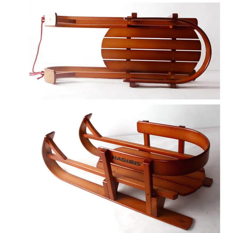 HAGIBIS Wood Child Sled, Kids Beech Sledge Skating Board, Winter Outdoor Sport Sled, Snow Sledge, Slittino Neve