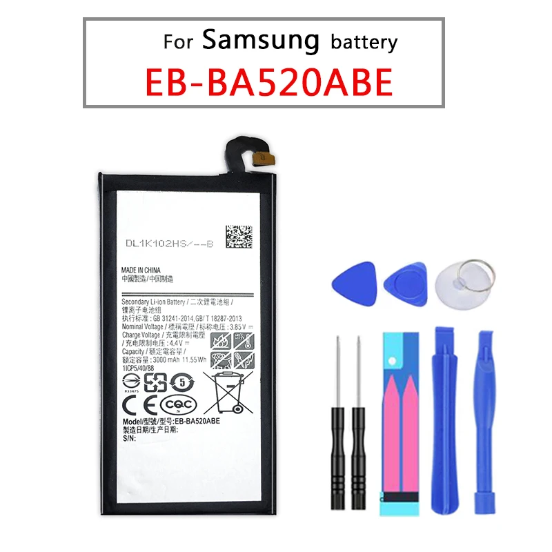 Replacement For Samsung Battery Galaxy 2019 Edition A5 2017 A520F SM-A520F Genuine Phone EB-BA520ABE 3000mAh | Запчасти для
