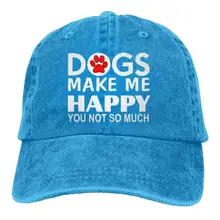 Собаки делают меня счастливым Вы не так много Джинсовая Шляпа Регулируемая тактическая бейсболка
