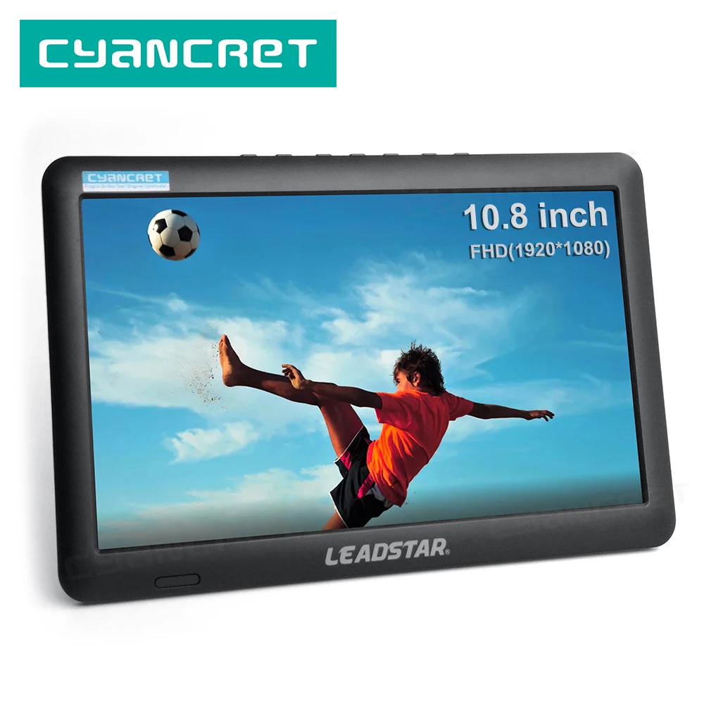 LEADSTAR DVB-T2 Портативный ТВ 10,8 дюймов Full-view светодиодный телевизор мини-маленький автомобиль в цифровом и аналоговом ТВ Поддержка HDin H.265 AC3 - изображение