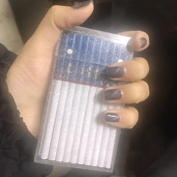 

Fashion Ultra-thin Transparent Flash Cigarette Case Acrylic Dust-proof Portable Storage Box 20 Sticks Holder For Women Gifts