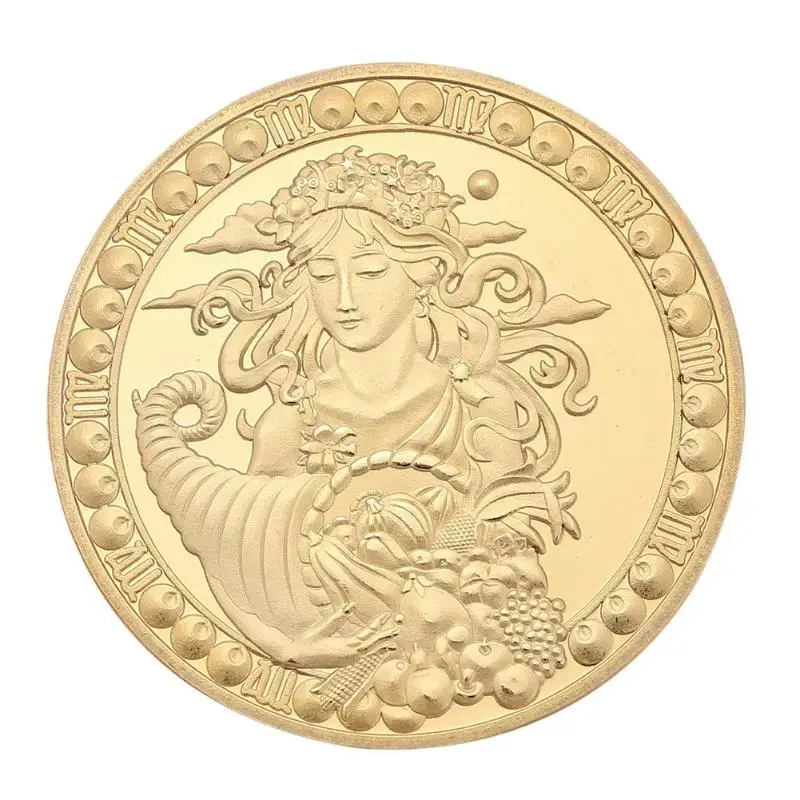 12 Созвездие Позолоченные физические памятные коллекционные монеты подарок - Цвет: virgo