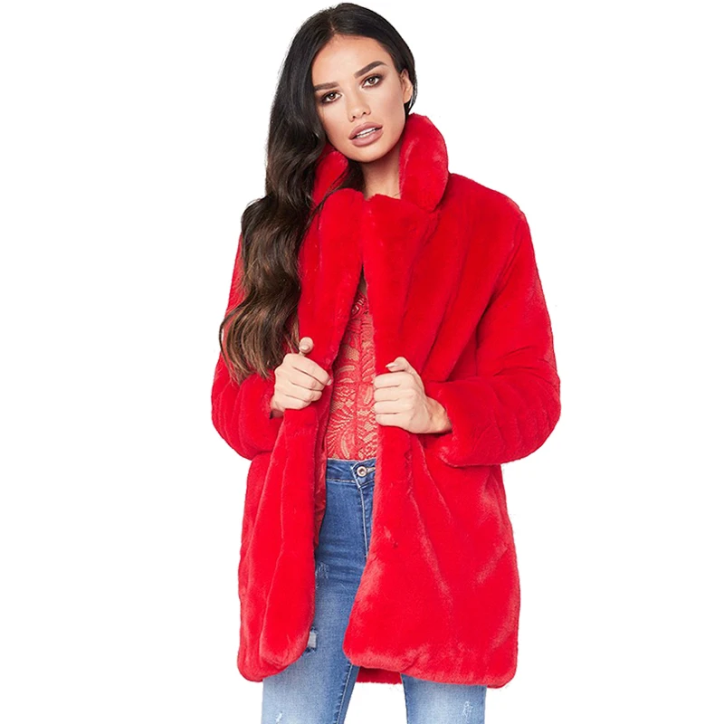 Толстое теплое осенне-зимнее женское пальто размера плюс повседневное пальто из искусственного меха женские винтажные меховые куртки с Длинным Рукавом casaco feminino