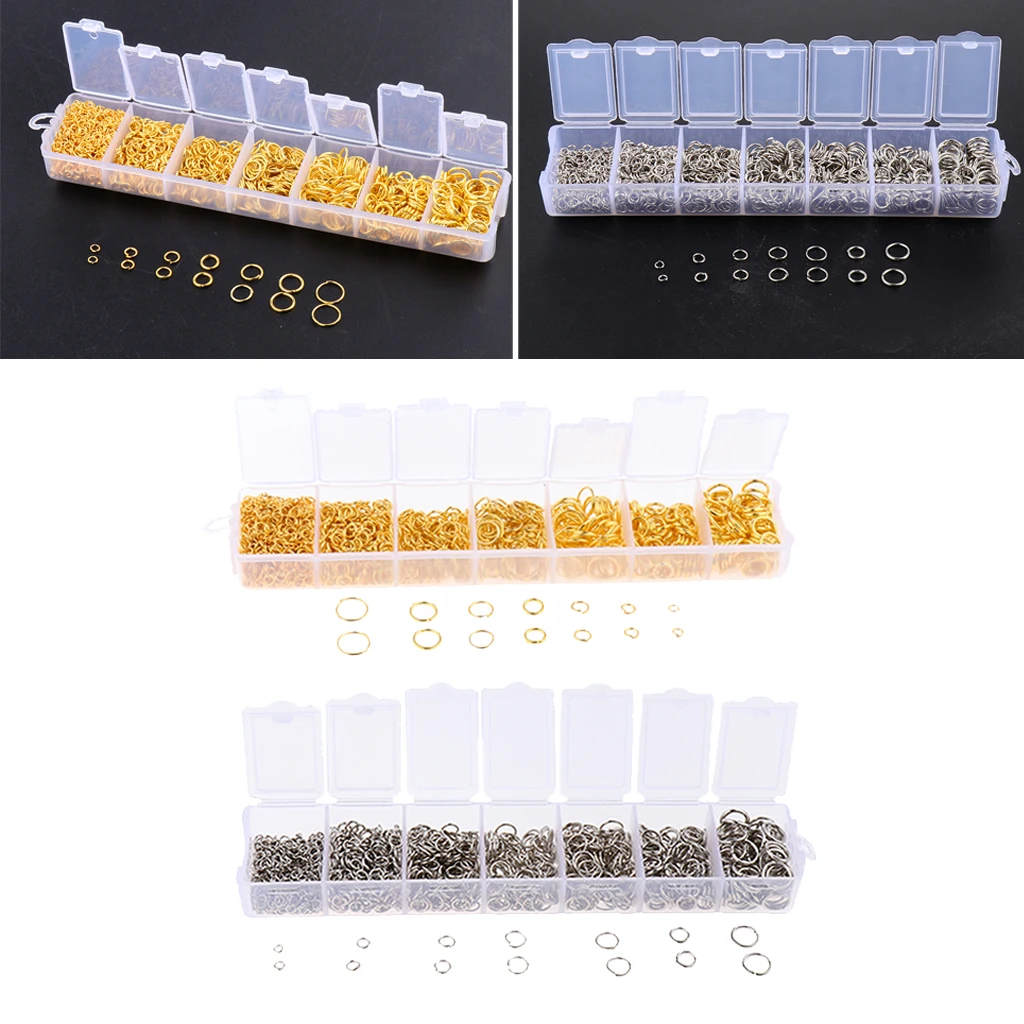 

2Box 1500 Pcs Open Jump Rings Box Set For DIY Jewelry Making Finding