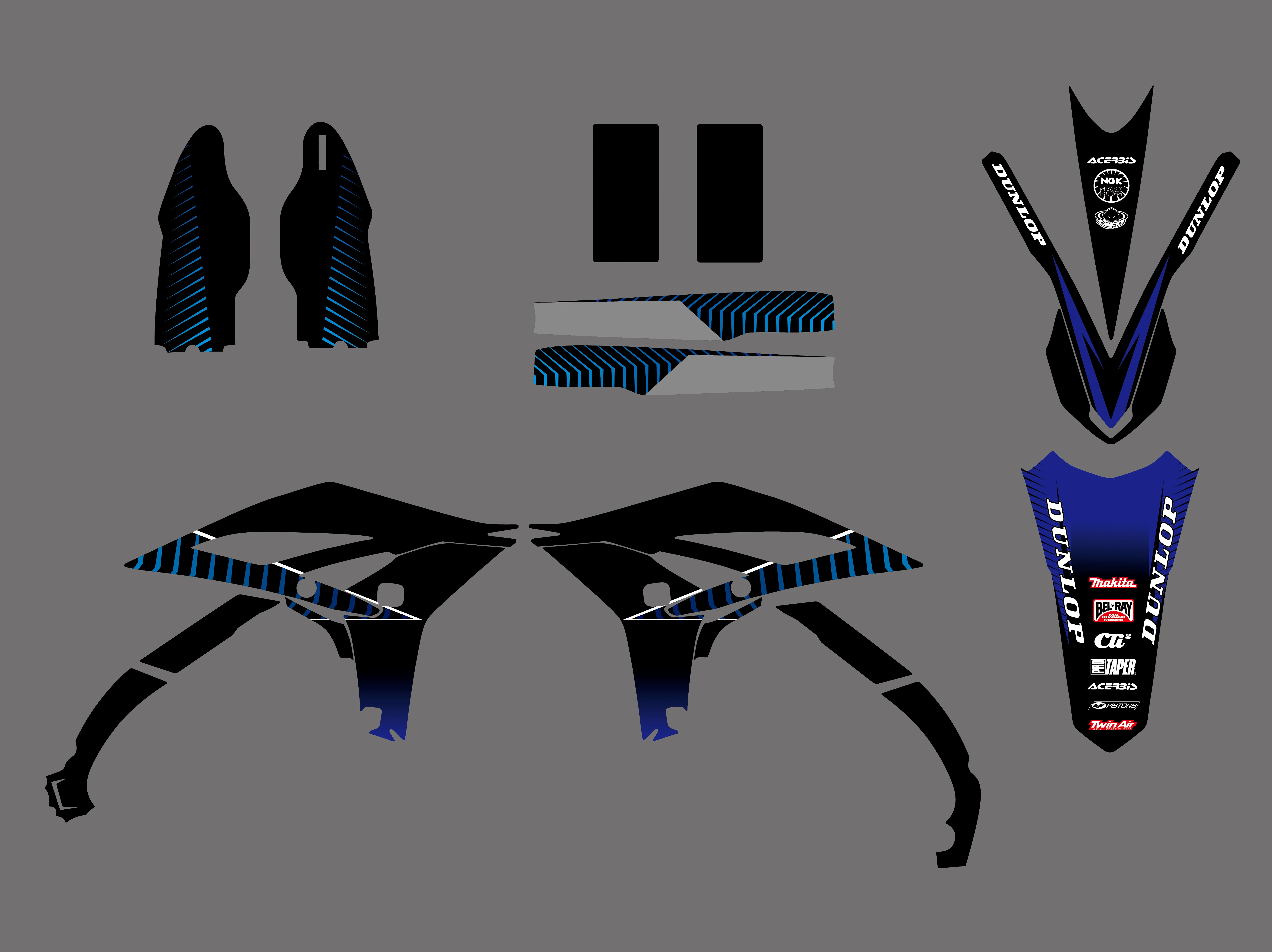 0196 Bule & Black новые стильные командные графические наклейки для Yamaha YZ250F YZF250 2010 2011 2012