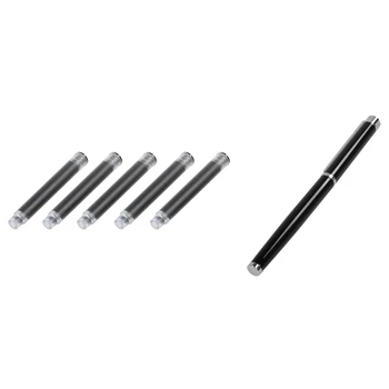 

Jinhao 1pcs 126 Fountain Pen Fine Iridium Nib Office Accountant & 10 Pcs X450 Length 5.2cm Ink Sac Black