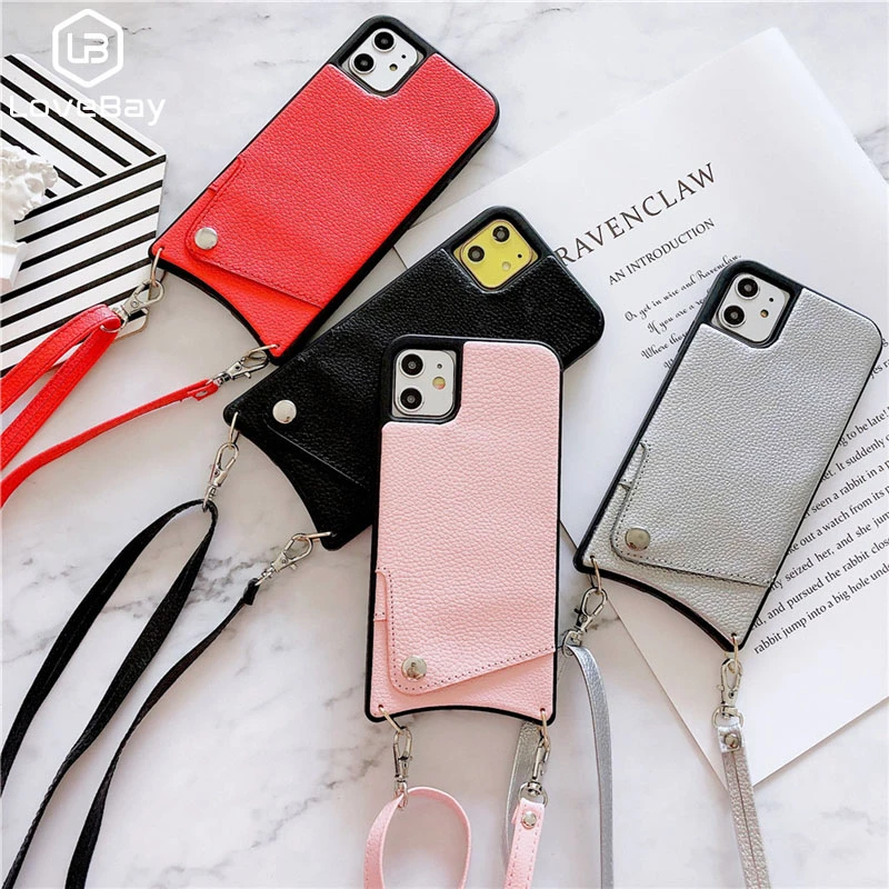 11.15US $ |Lanyard Crossbody Wallet Case For Iphone 13 12 11 Pro Max Xs Max Xr X 7 8 Plus Leather Ca...