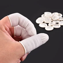100Pcs M Latex Non-slip Finger Cots Protector Gloves Anti-Static Tattoo Disposable Fingertips Finger Cover Beauty Manicure Tool