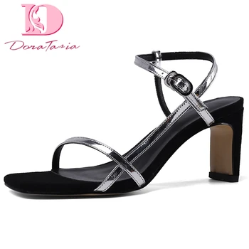 

Doratasia 2020 Top Quality Elegant Narrow Band High Heels Genuine Leather Summer Shoes Women Sandals