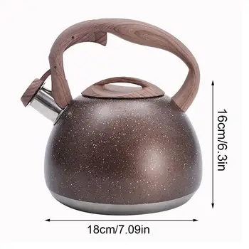 

3L Stainless Steel Whistling Tea Kettle Food Grade Tea Pot with Heat-Proof Handle - Stovetop Suitable for All Heat Sources