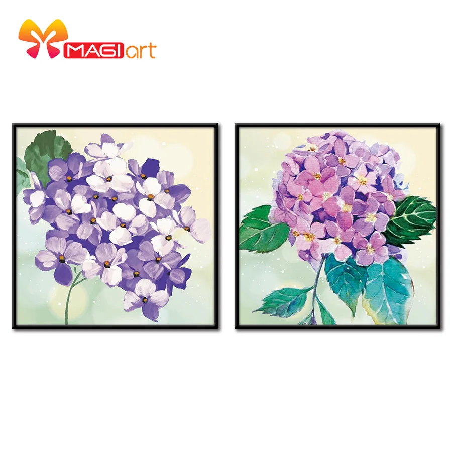 

Cross stitch kits Embroidery needlework sets 11CT water soluble canvas patterns 14CT Floral style purple flowers-NCMF185