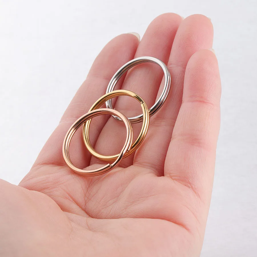 Fnixtar брелок для ключей из нержавеющей стали DIY брелок круглый раздельный брелок для изготовления ювелирных изделий 1,5x25 мм 20 шт./лот