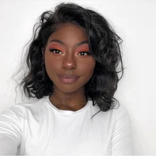 Bob corto peluca del pelo humano del frente del cordón pelucas con minimechones brasileño ondulado sin costuras Bob pelucas para mujeres cierre 4x4 peluca Pre arrancado