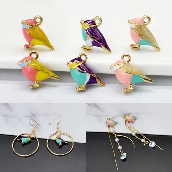 

Korean-style MORI Series Enamel Stereo Birds Hanging Pendant DIY Ornament Earrings Pendant Ear Stud Bracelets Necklace Material