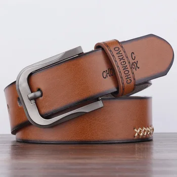 

New classic men's belt High-quality metal belt buckle Car line details Perfect men's belt gift Casual belt 3 colors Wholesale