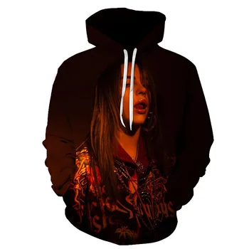 

Harajuku Hoodie Print New American Singer Billie Eilish 3D Hoodies Women Sweatshirt Men Pullovers 3D Billie Eilish Hoodies Coats