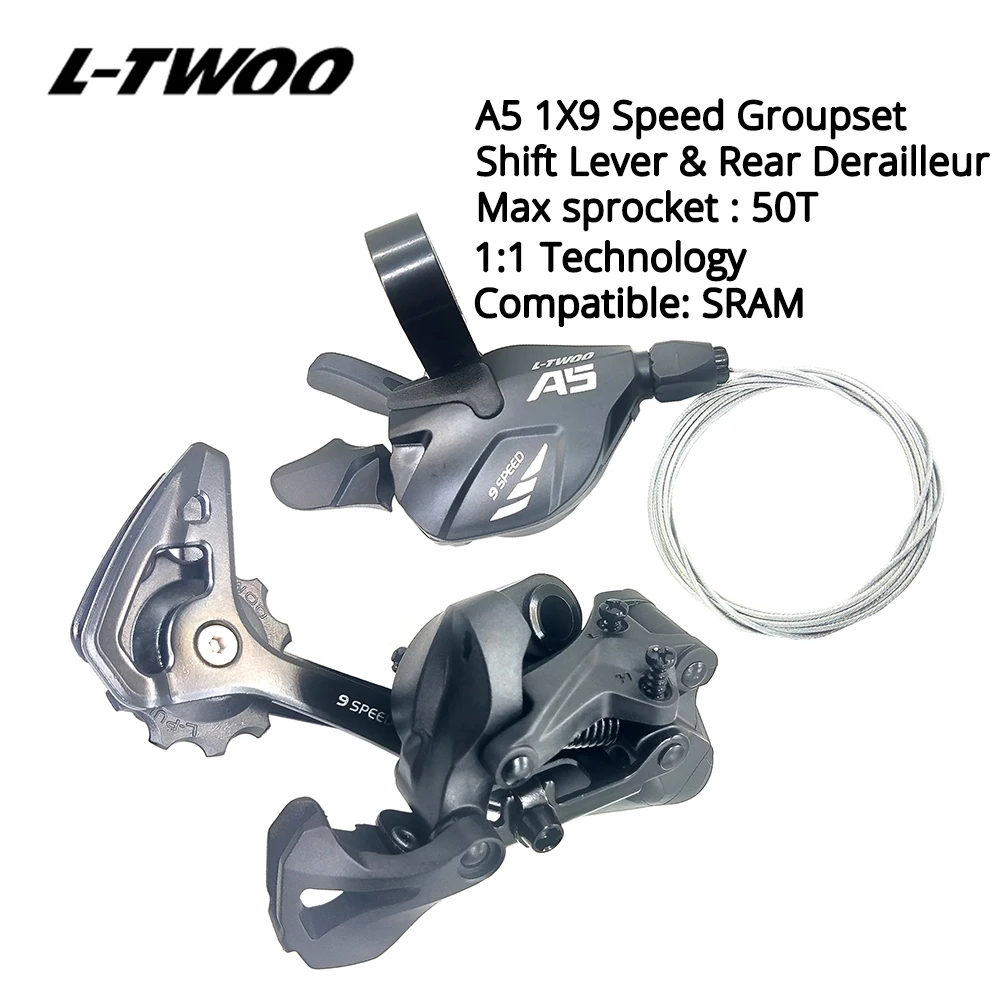 1x9S Groupset LTWOO A5 1X9 9 переключатель скорости триггер группа набор 9s 9v рычаг переключения 9 задний переключатель скорости переключатели Совместимость SRAM - Цвет: 1x9S Groupset