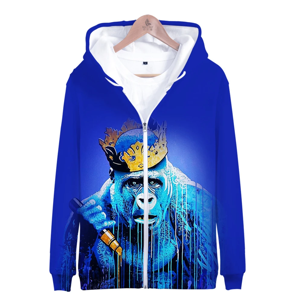 

Personality 3D Print Movie Animal Gorilla Zipper Hoodies Men 2020 Classic Zipper Sweatshirts Cardigan 3D Long Sleeve Hoody Coat