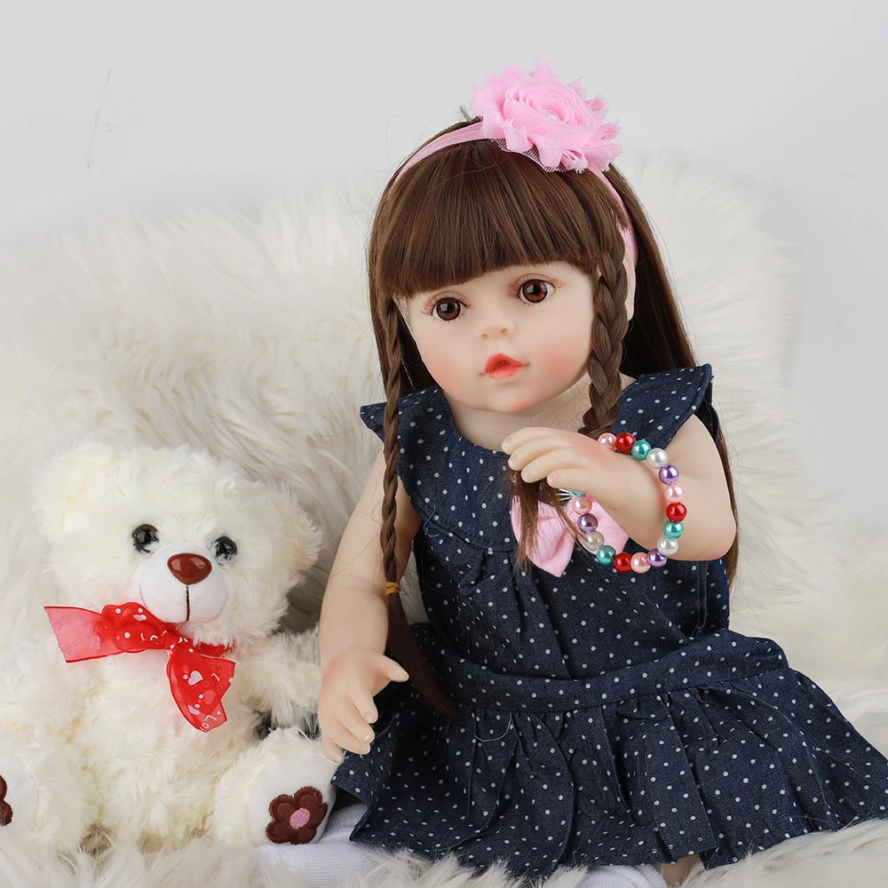 48 см полный силиконовый корпус Reborn Baby Doll Игрушки для девочек винил новорожденных