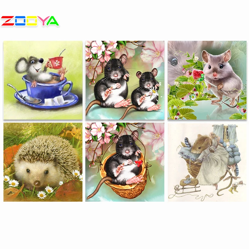Алмазная вышивка Zooya мультяшная мышь 5D алмазная живопись крестиком квадратная